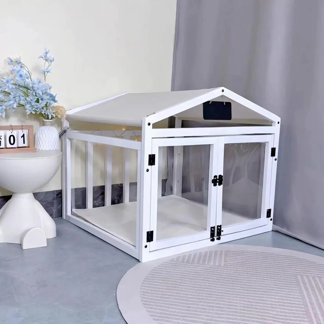 实木狗窝中小型犬豪华宠物别墅狗房子高颜值室内狗屋狗围栏狗笼子