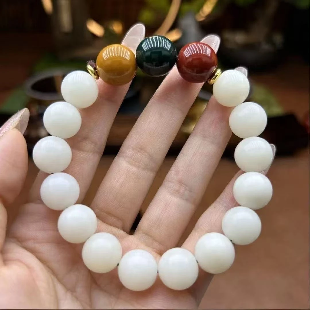 精品设计白玉菩提红绿灯单圈s0043