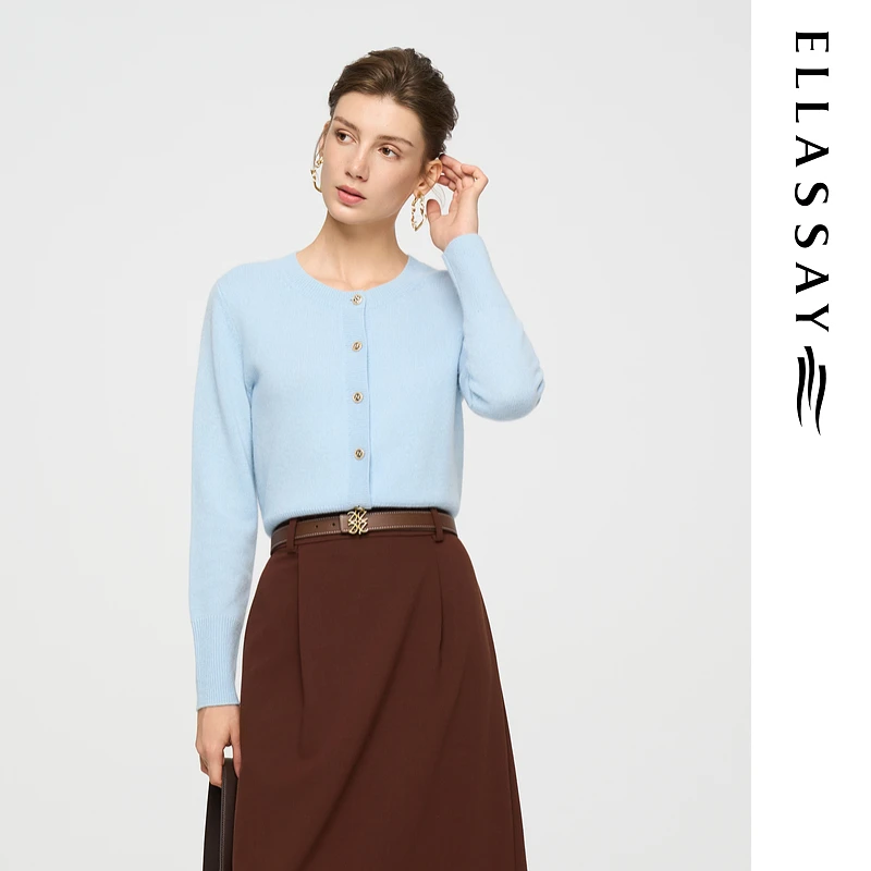 ELLASSAY歌力思2025秋季新款山羊绒气质简约羊绒衫女E3603900