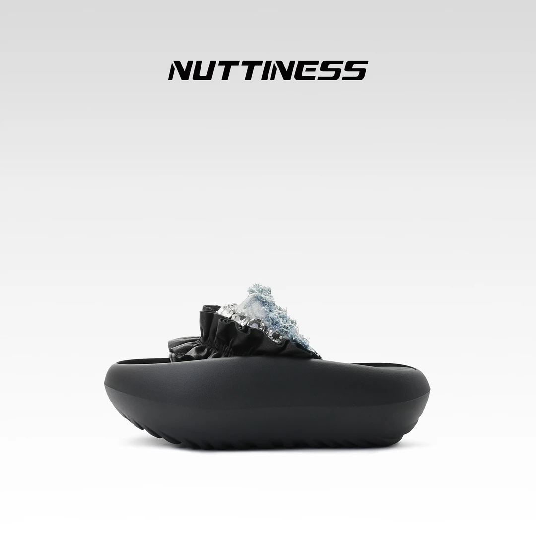 【NUTTNESS】夏季小众设计师款时尚圆头厚底增百搭高跟休闲拖鞋女
