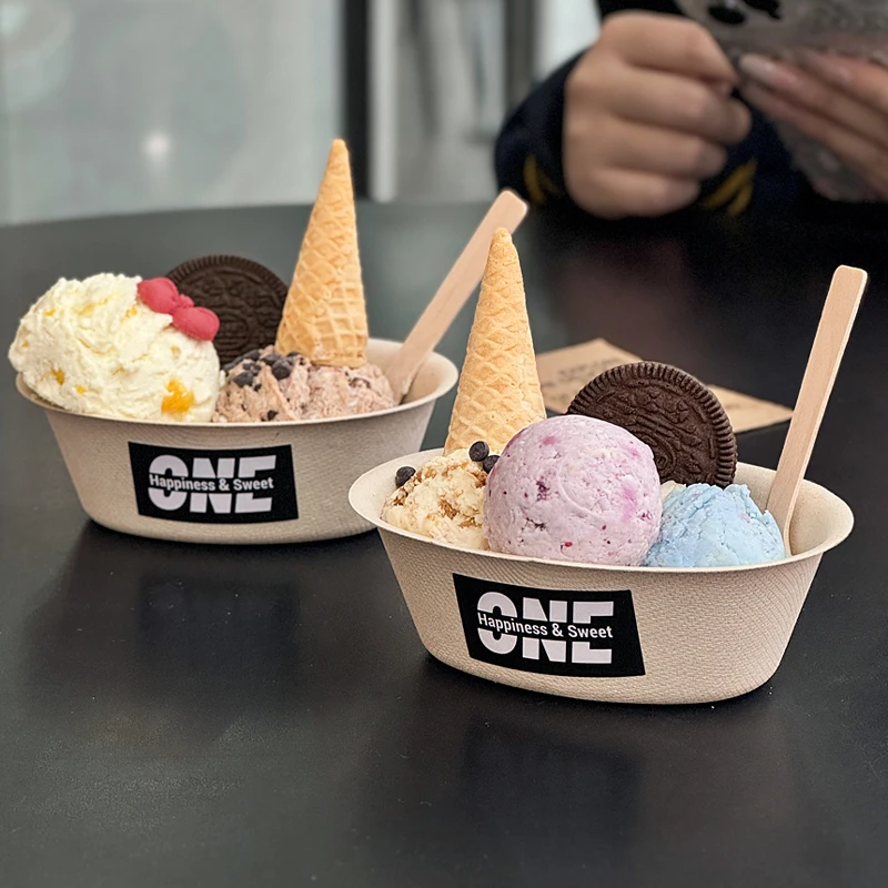 网红冰淇淋纸杯冰激凌纸碗一次性冰沙纸盒子商用专用雪糕杯子定制