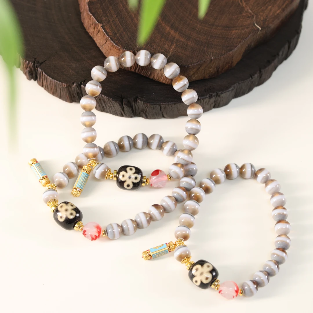 壹加师姐｜手工设计五y闪电玛瑙手串多样性发货发一3855JH