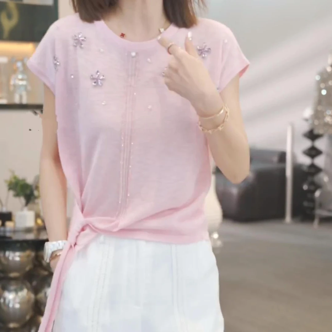 【萤星点点】2025春夏新款时尚百搭休闲设计师上衣毛衣H2473