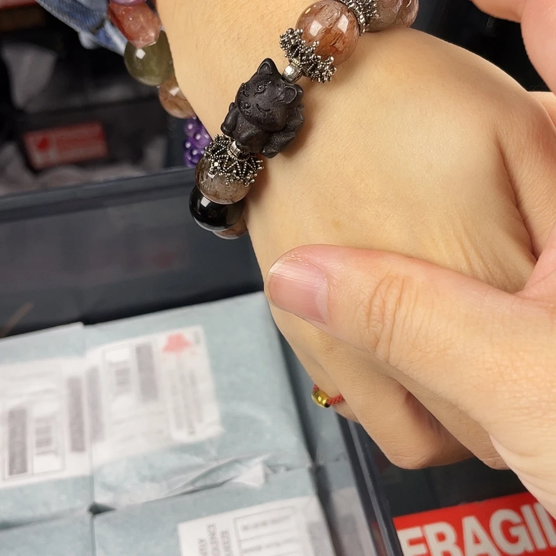 水晶手串银S925镀金镶嵌