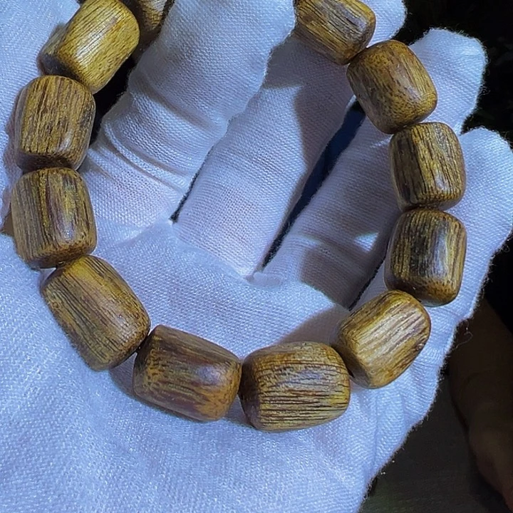 手串沉香老料树心油单圈白棋手串13