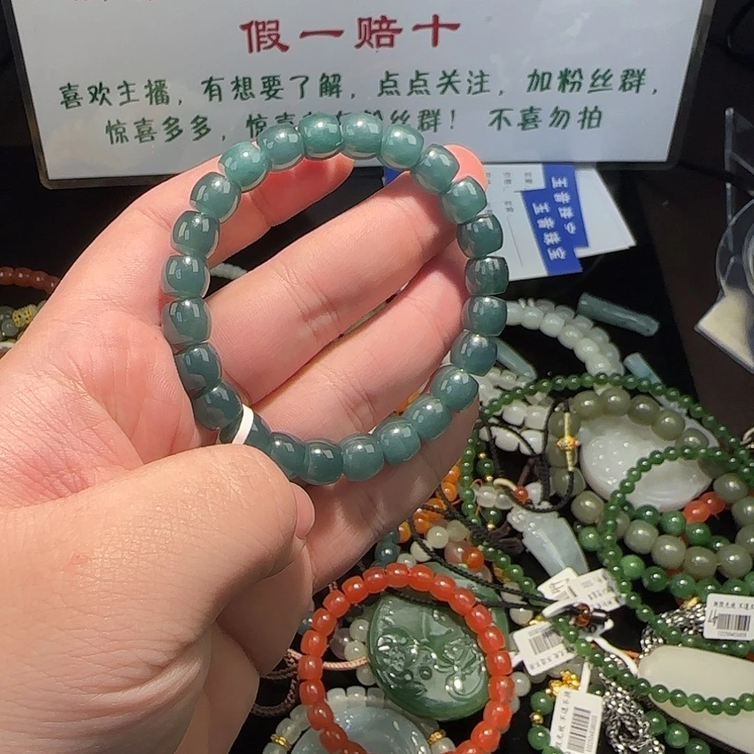 翡翠未镶嵌手链翡翠老型珠手串