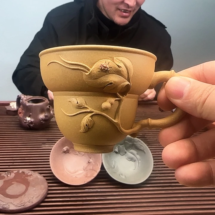 紫砂茶杯红****店葫芦杯段泥