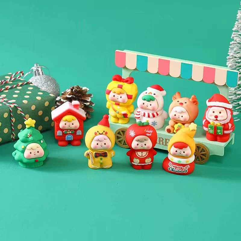 手感漆圣诞崽崽【 圣诞崽崽 】盲袋萌粒桌面摆件树脂配件