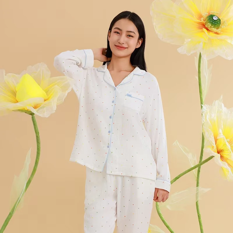 好波女士家居服休闲梭织棉舒适春夏