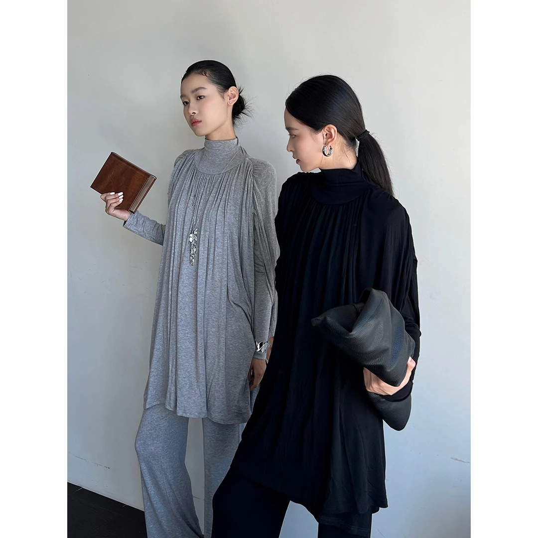 VIKTORIACHAN 25秋冬新品 荡褶高领上衣/美利奴长裤 SOLSOL买手店