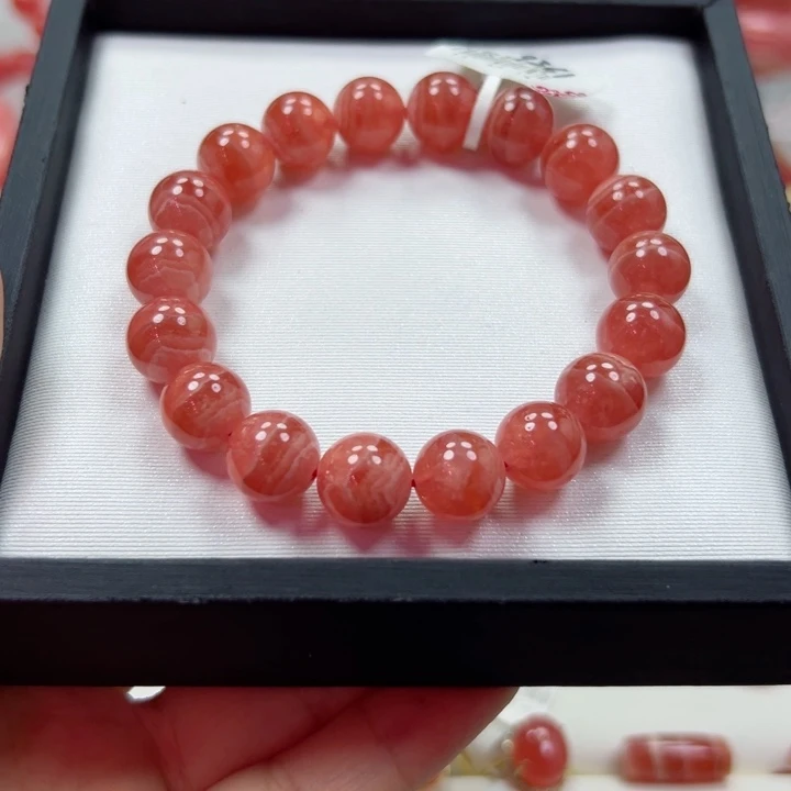 菱锰矿（红纹石）未镶嵌手串