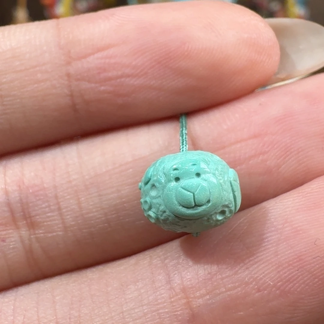 未镶嵌绿松石珠宝半成品小熊星球珠