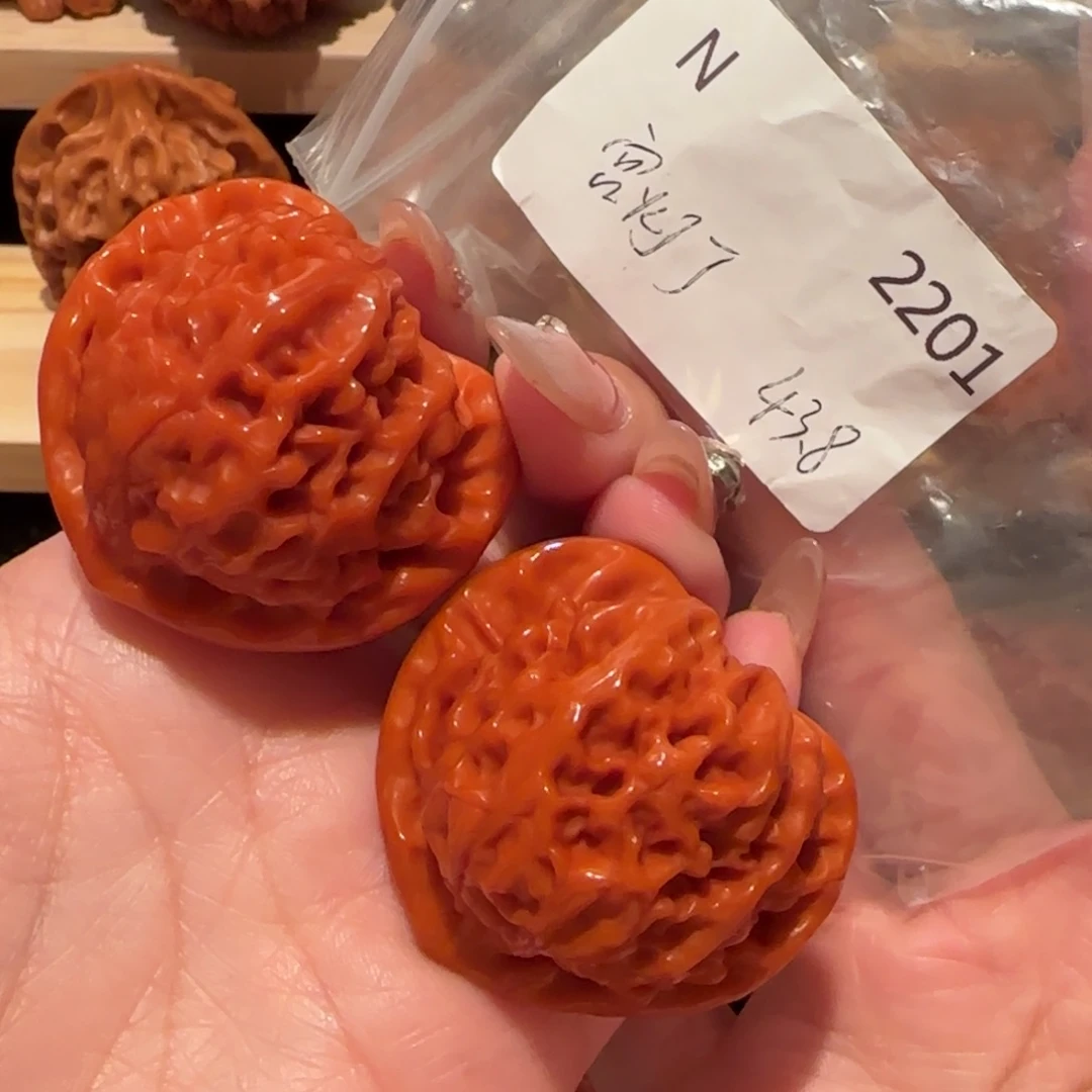 清***泉文玩核桃吊坠玉化宫灯43精品