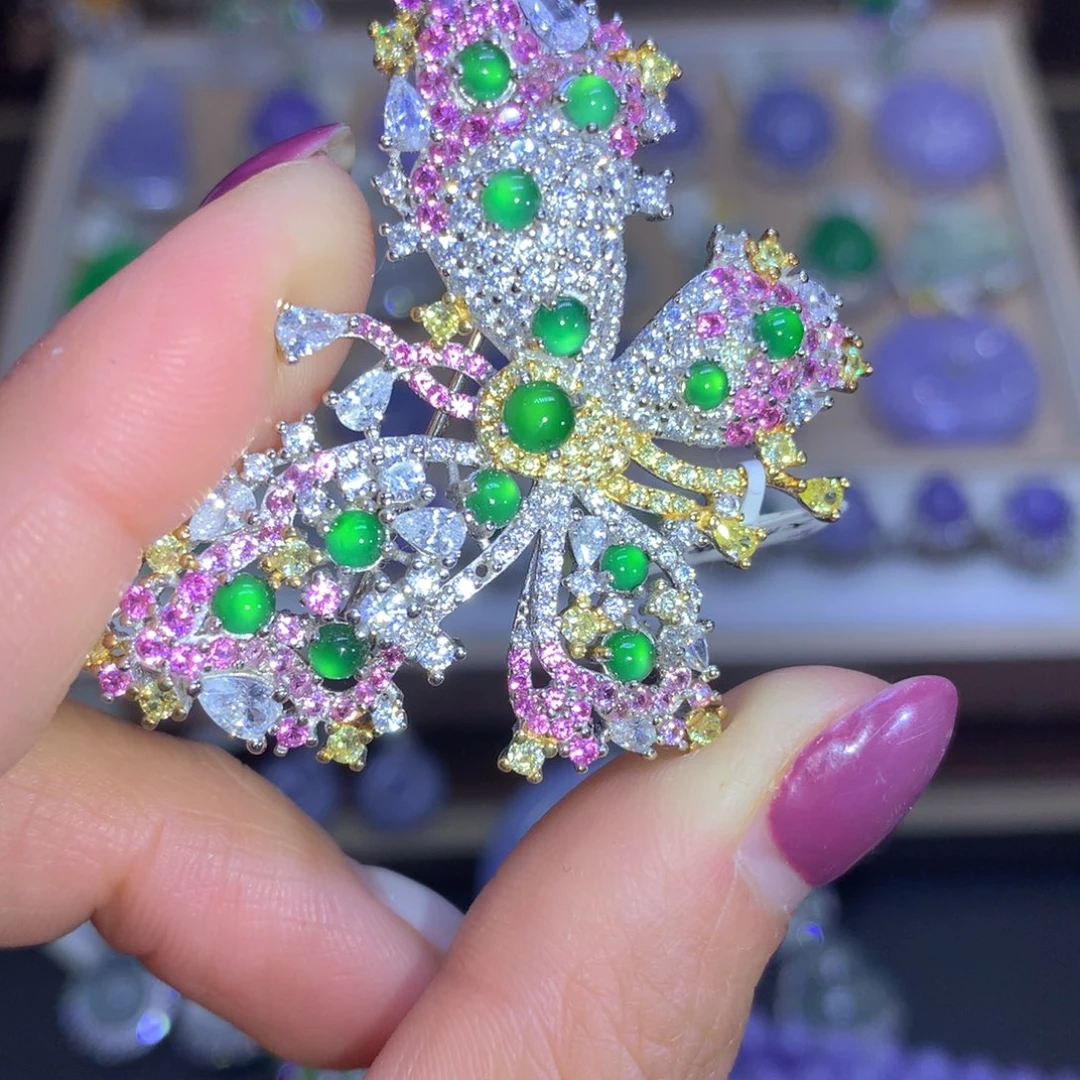 翡翠颈饰银S925镶嵌翡翠