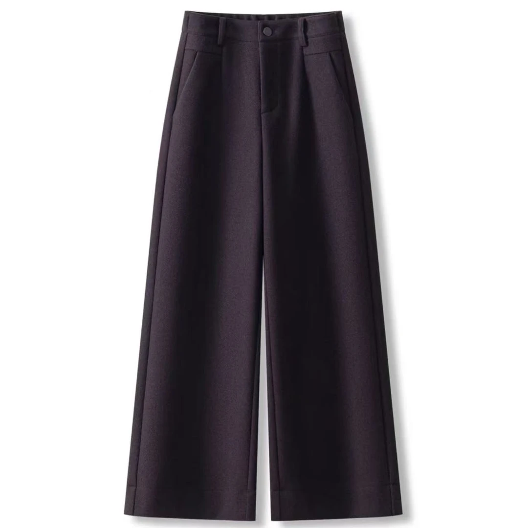 M.ZJM 奢品冬款【醋酸羊绒】677窄版阔腿裤高腰深裆时尚百搭阔腿裤