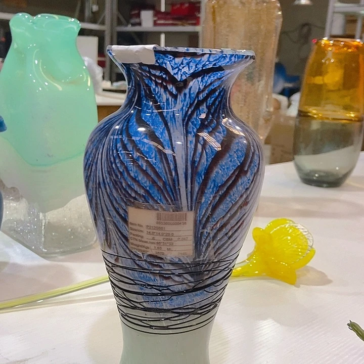 琉璃琉璃花瓶高29口6