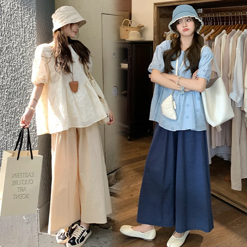 2025夏季新款镂空大码女装刺绣衬衫胖mm宽松遮肉显瘦短袖上衣8225