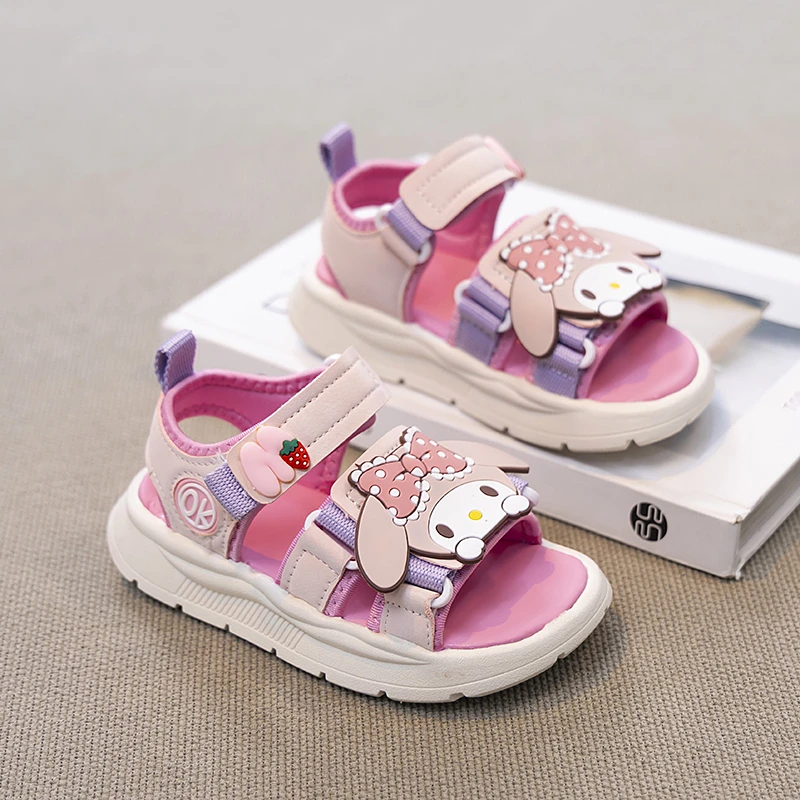 2025夏季新款儿童运动凉鞋女童小女孩鞋宝宝软底凉鞋露趾休闲凉鞋