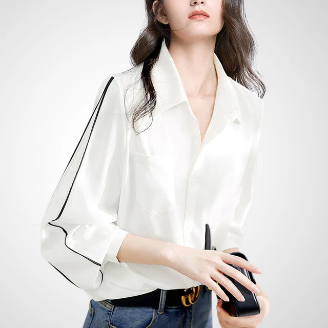 设计感小众气质白衬衫女2025春款新款宽松休闲简约纯色时尚衬衣潮