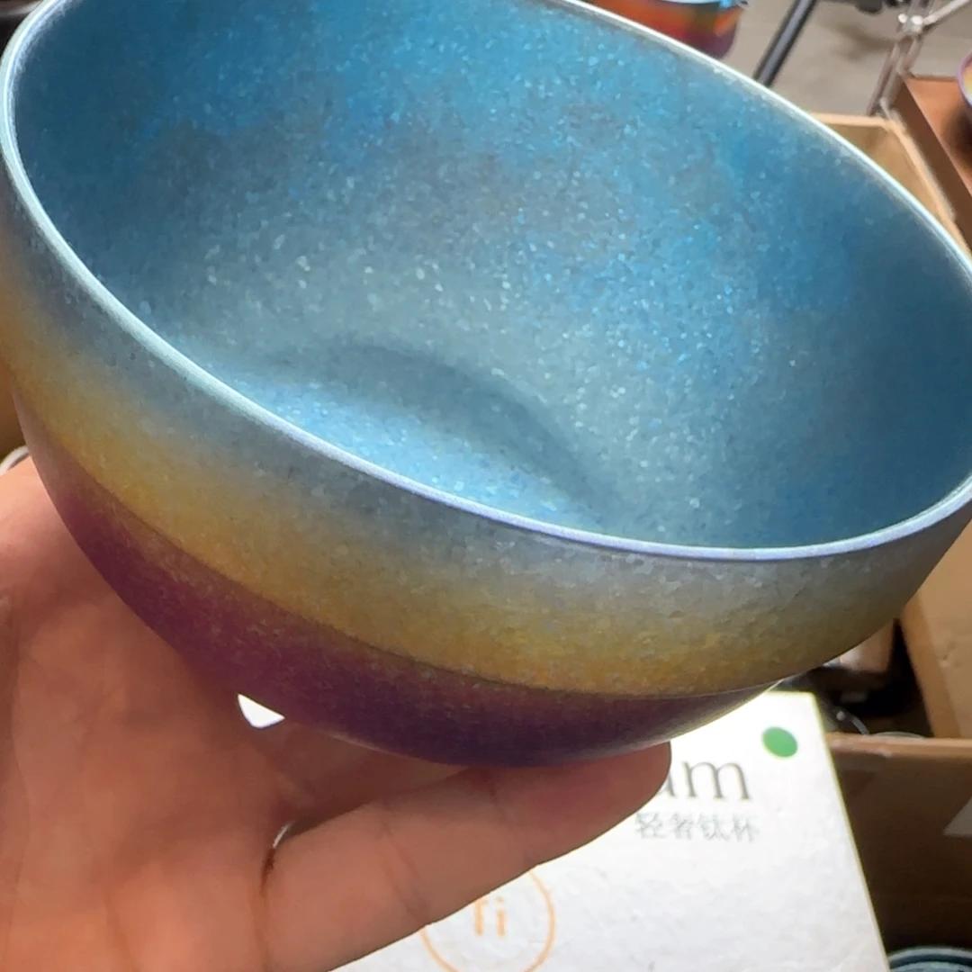 钛宝宝碗一个上了蓝边