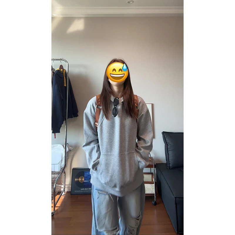 斜切380克重磅廓形解构连帽卫衣男秋季叠穿内搭上衣硬挺连帽外套