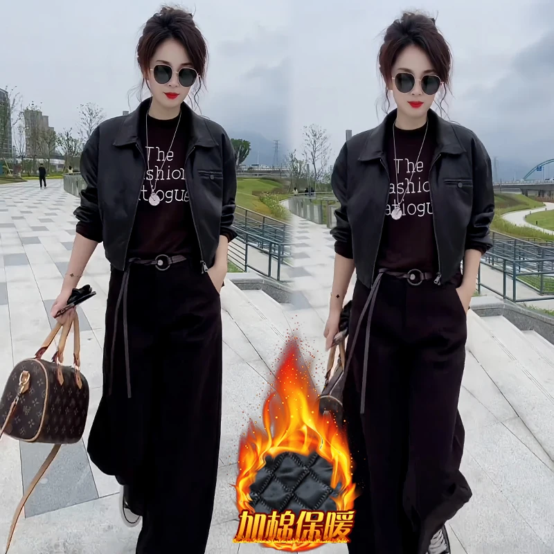 女士牛仔外套2025新款今年流行爆款秋冬季加绒小个子短款夹克上衣