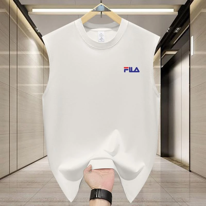 奥特莱斯折扣专区斐家夏男士背心宽松圆领无袖坎肩运动休闲百搭纯