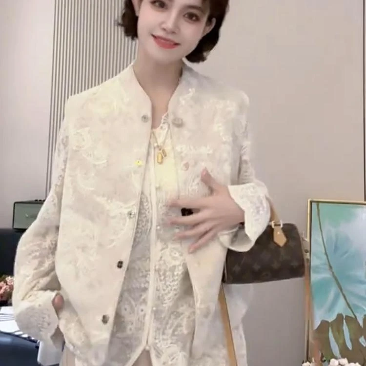 新中式重工提花马甲背心叠穿女2025春季新款超好看爆款高级感上衣