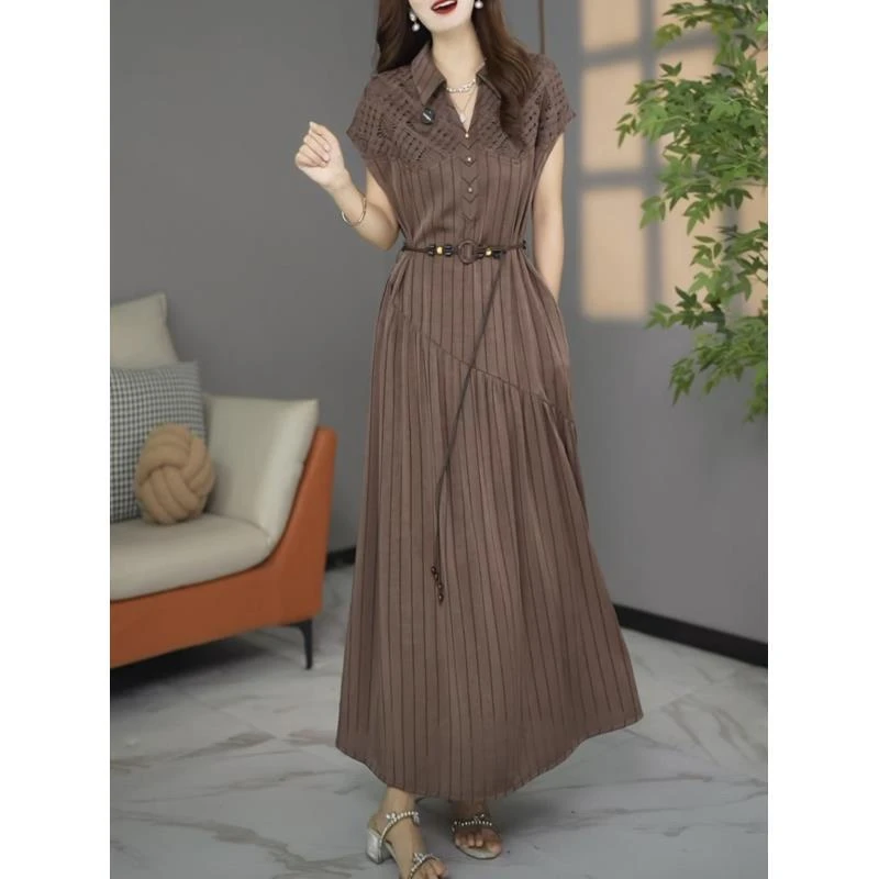 【连衣裙】2025夏季新款原创设计师款高货欧版宽松洋气高级感连衣裙