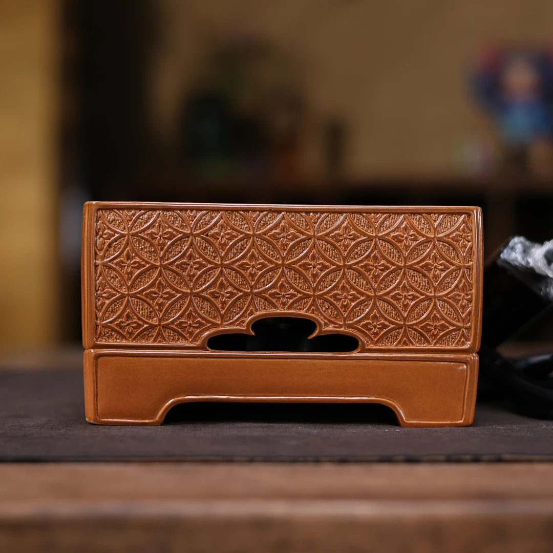 赤金琉璃祥云雕刻电陶炉（W0691）