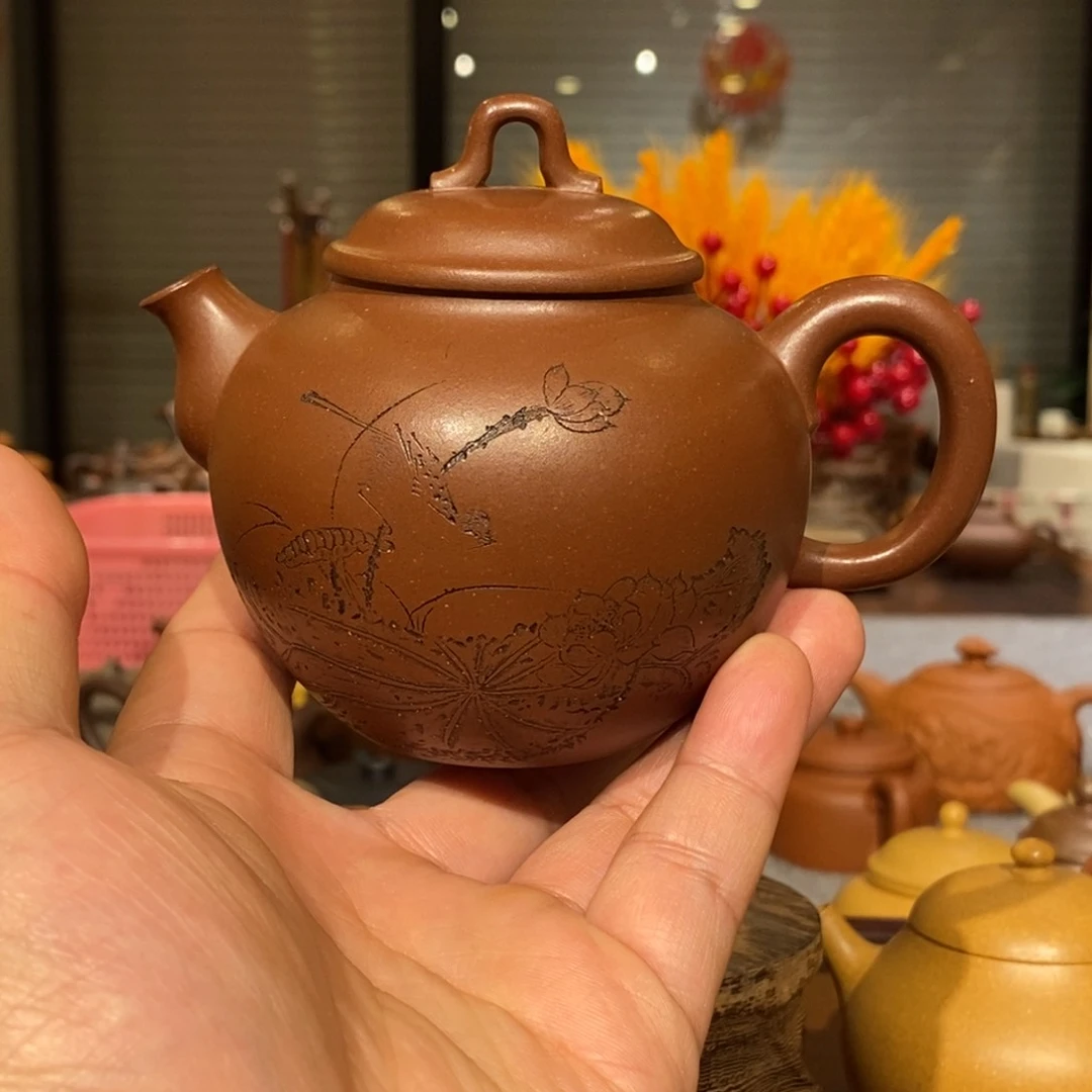 紫砂茶壶龙宝砂紫泥集泉壶280cc