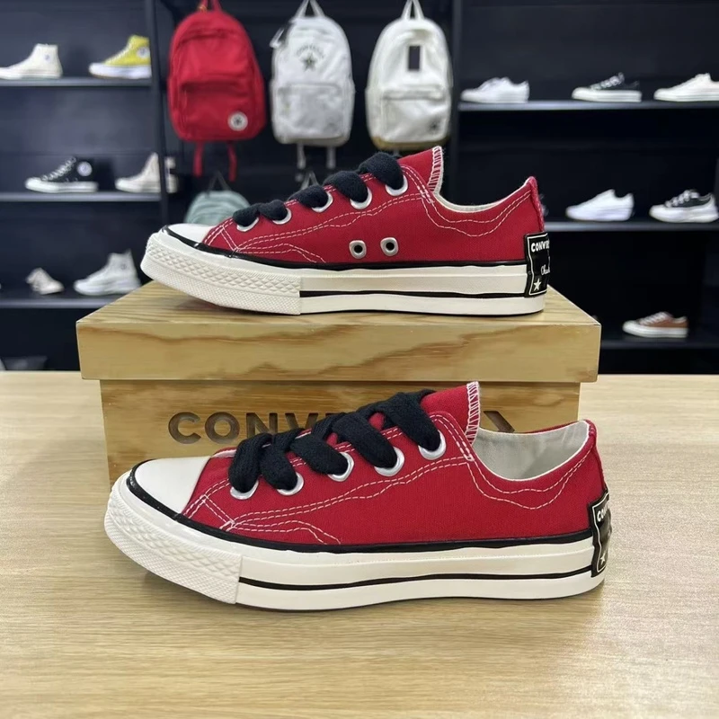 Converse 1970s 舒适百搭防滑耐磨低帮帆布鞋男女同款红色A09505C
