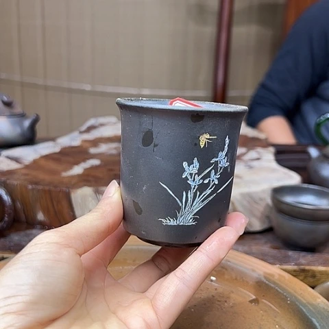 戬谷龙窑坭兴陶柴烧杯35