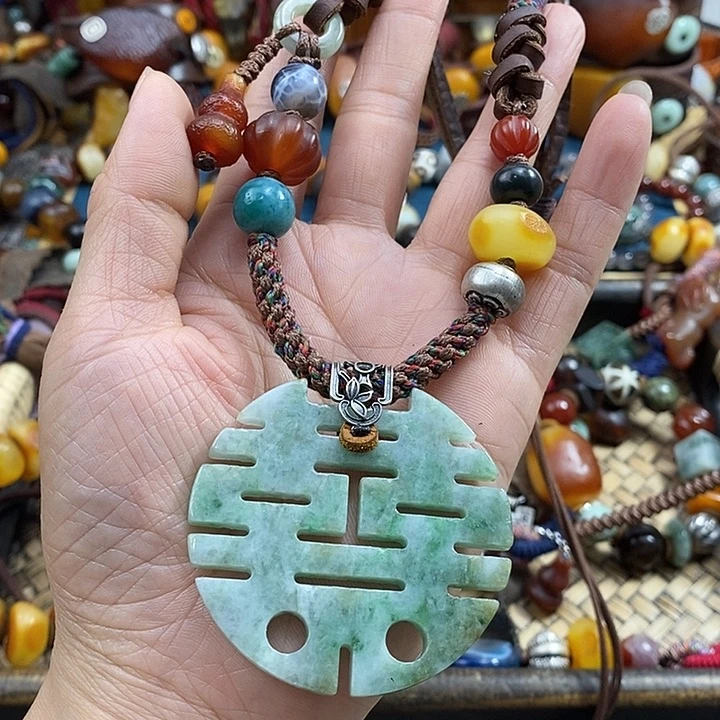 翡翠未镶嵌项链项链