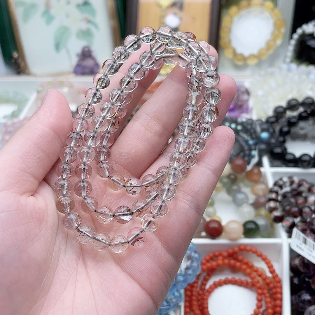 水晶手链未镶嵌黑金超