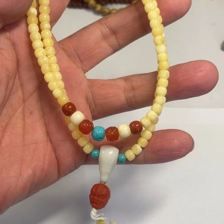 琥珀颈饰未镶嵌琥珀蜜蜡108脖挂