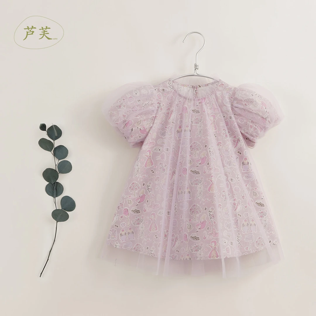 24号早8点【18色大清苍】【马克珍妮 法式系列】女童网纱连衣裙230582