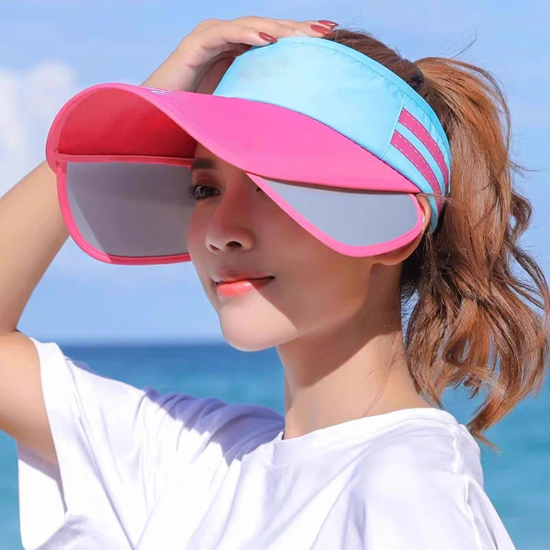 玲姐定制-夏季防晒大檐空顶帽无防风绳户外骑车太阳棒球帽94708