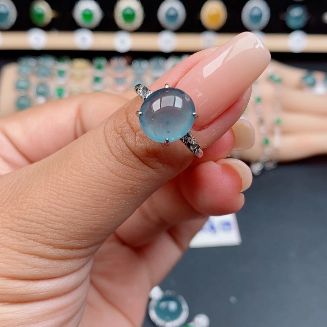 银S925镶嵌戒指翡翠25