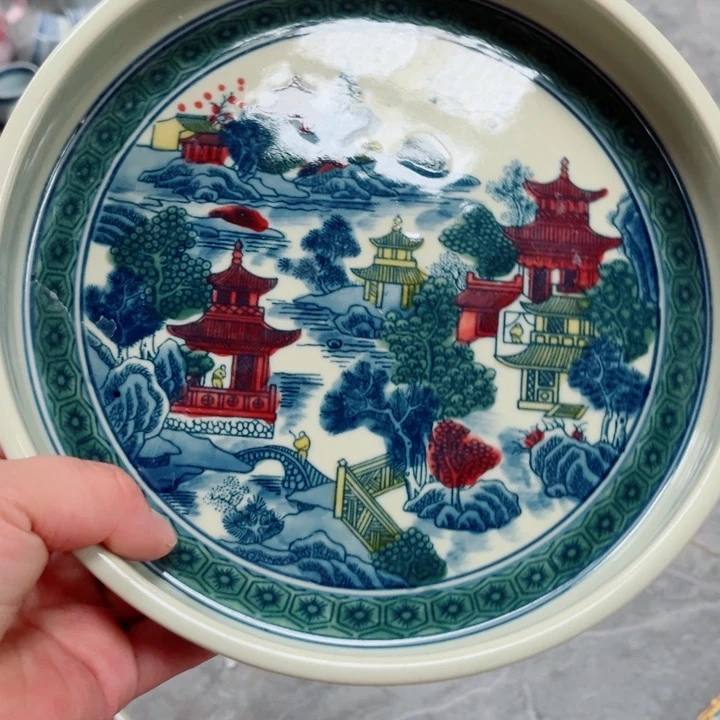 青花玲珑山水壶承徐****』
