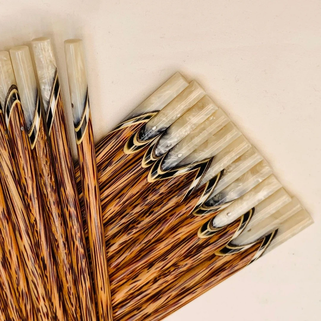 越南老椰木筷子贝壳镶嵌家用新款防滑霉精品耐高温10双装