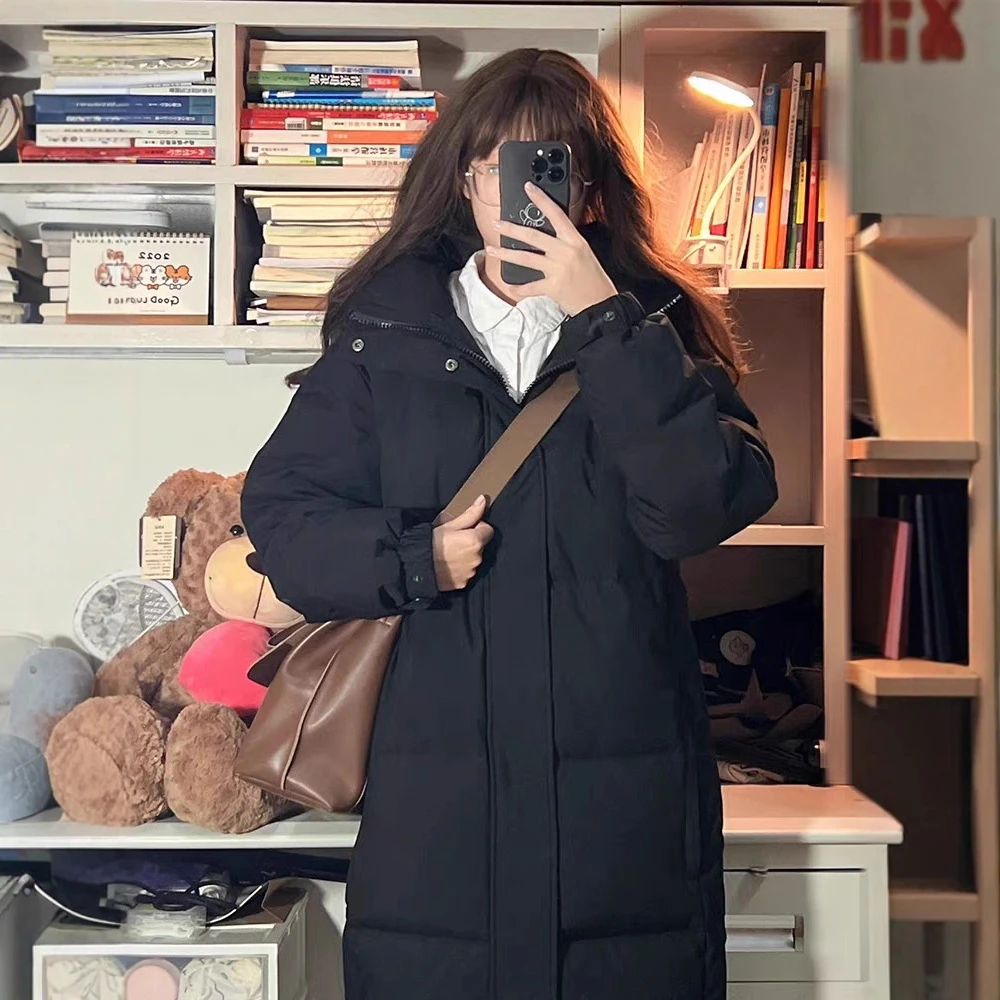 服女中长款过膝冬装新款中戏艺考爆款棉衣加厚棉袄外套
