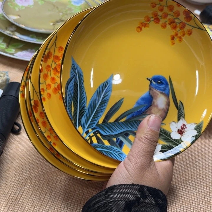 瓷片六寸碟五个骨瓷