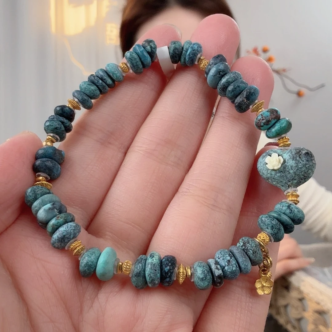 绿松石18K金镶嵌珠宝奇石