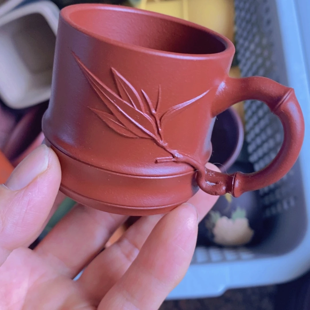 茶杯绿泥紫砂紫砂