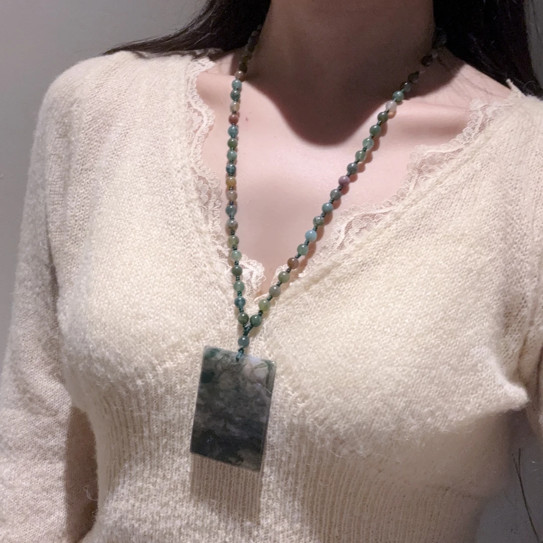 h098 天然水草玛瑙吊坠 多样性发一件