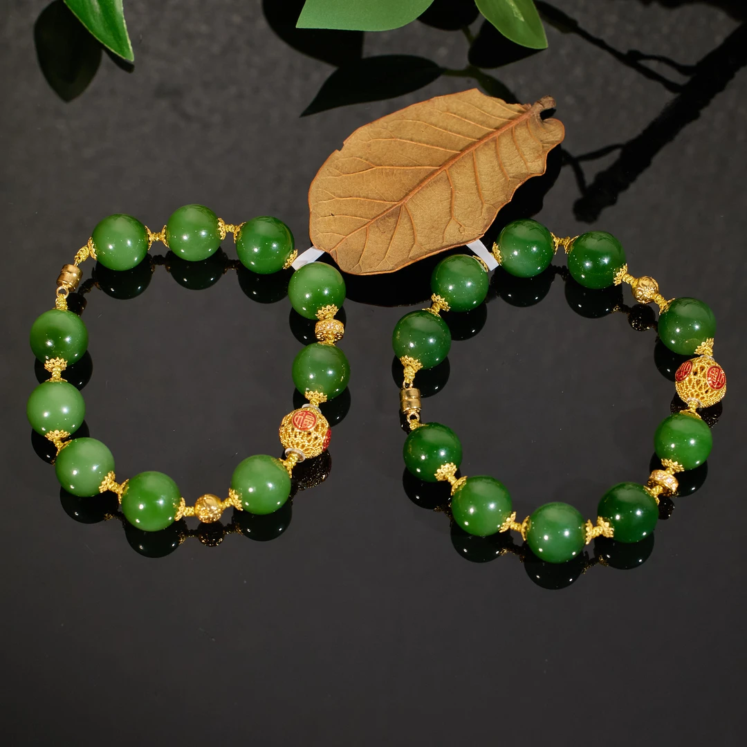 非遗好物分享【歪歪】18K碧玉DIY福字手串（多样性发一）XB-H0427