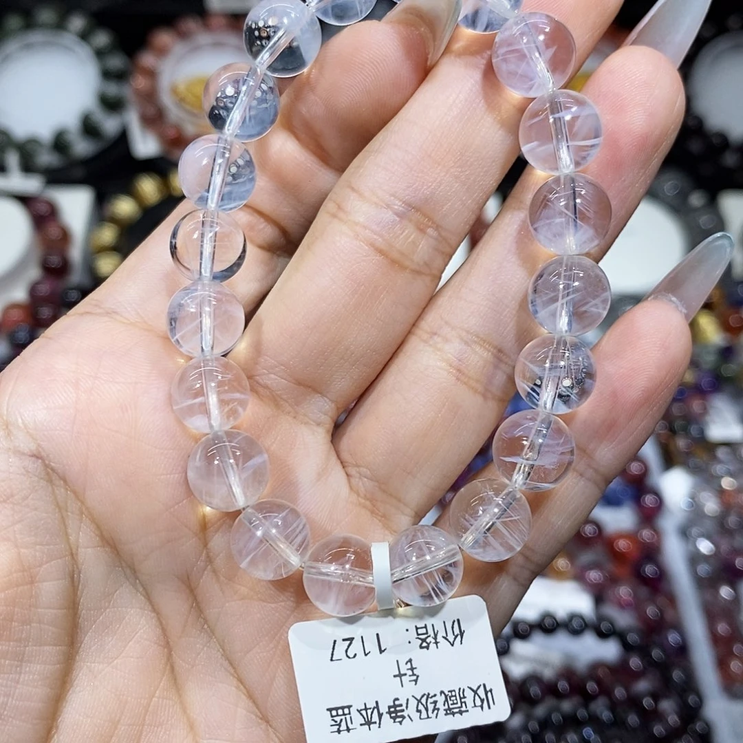 水晶未镶嵌手串蓝针9