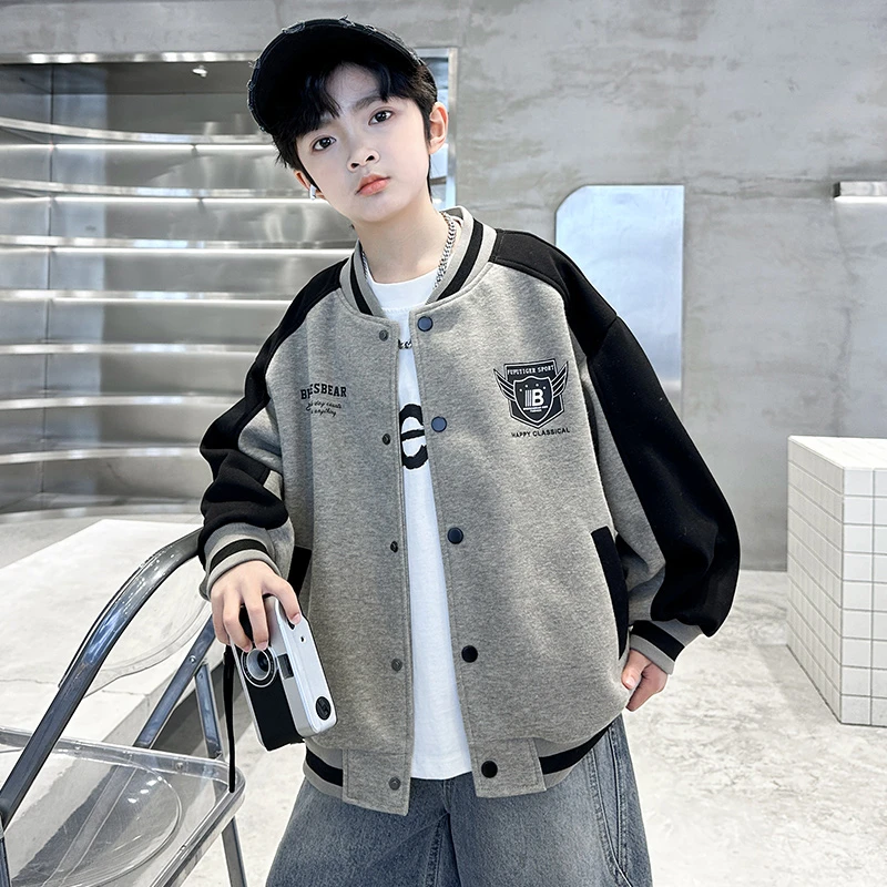 男童春秋款运动棒球服外套2025新款春季中大童儿童男孩春装酷帅潮