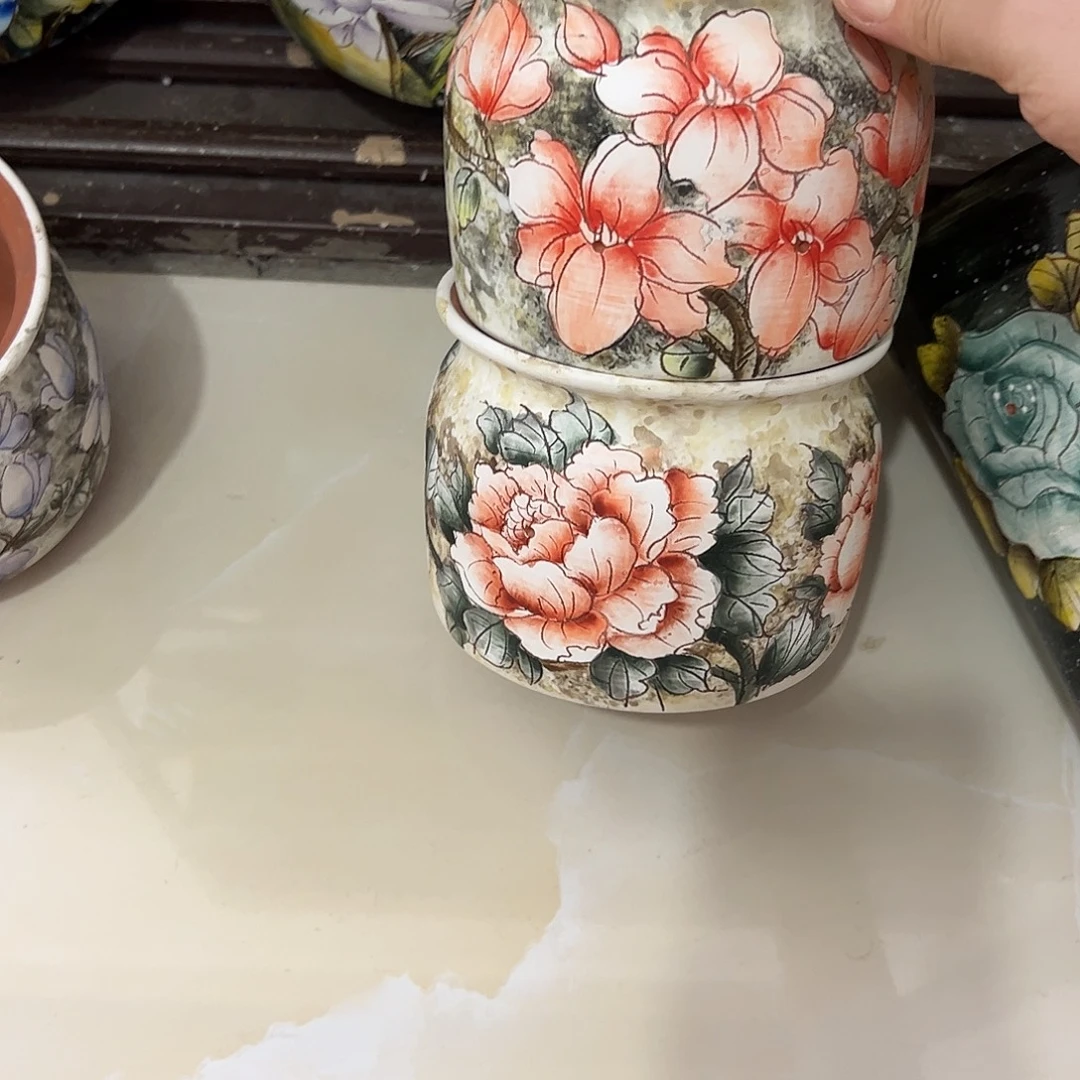 z***z景德镇炫彩手绘景德镇陶瓷花盆
